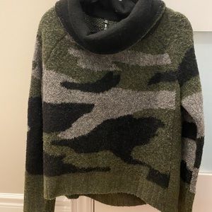 Army Print Turtleneck